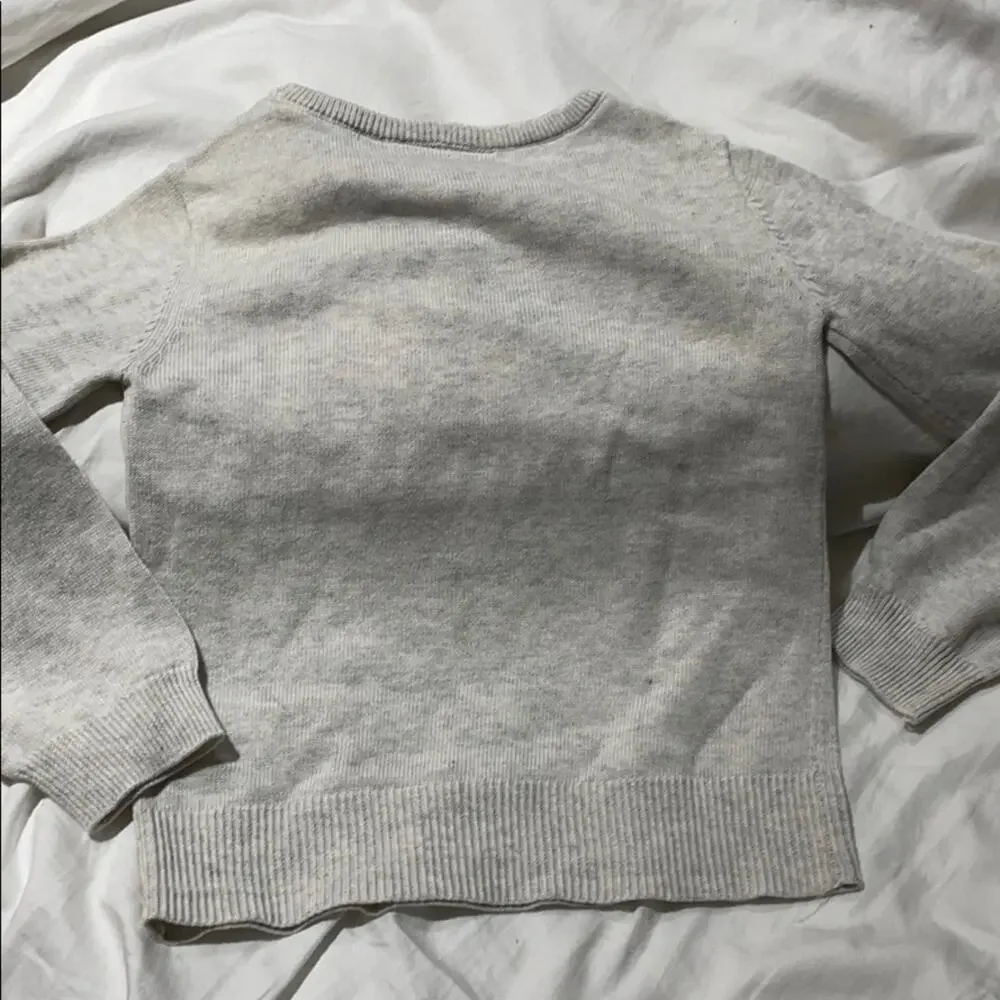 Children’s place oatmeal Fox sequin sweater NWT